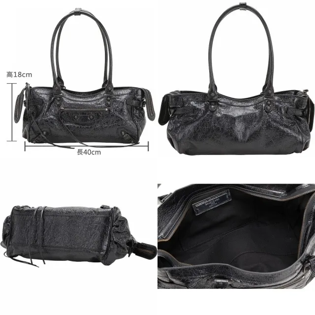 【Balenciaga 巴黎世家】Le City East-West 揉製羊皮肩背法棍包 機車包(多色可選)