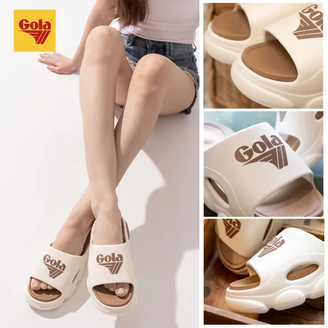 【Gola】海豚寶寶．軟彈足弓拖鞋-卡其 男鞋 女鞋 休閒鞋 透氣 輕量 彈力 柔軟 舒適 厚底