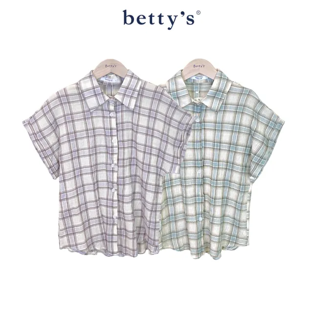 【betty’s 貝蒂思】率性皺感格子開襟襯衫(共二色)