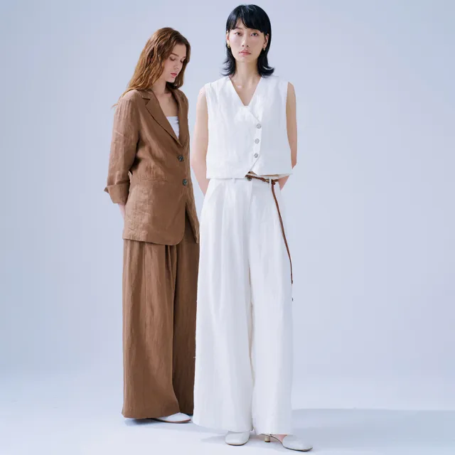 【giordano ladies】26SS 棉麻混紡西裝背心(02376021)