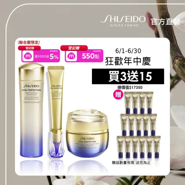 【SHISEIDO 資生堂國際櫃】激抗痕必備金三角組(V臉霜/乳霜/小熨斗/化妝水/乳液/抗老/撫紋)