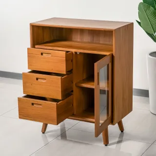 【Mahogany 瑪荷尼家具】免組裝 80X40X100 晨光80矮櫃G2 MYR-C 全原木桃花心木 收納櫃 M1-CS30-2.6M(KD/G2)