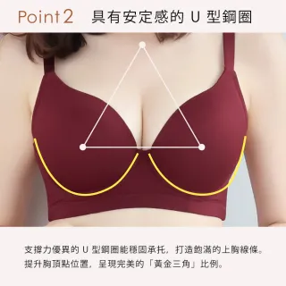 【aimerfeel】單品內衣無痕Burlesque高脇邊內衣FGH罩杯大尺寸-黑色-1602615-BL