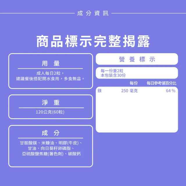 【Nature’s Truth 綠萃淨】頂級甘胺酸鎂液態軟膠囊3瓶組(共180粒)