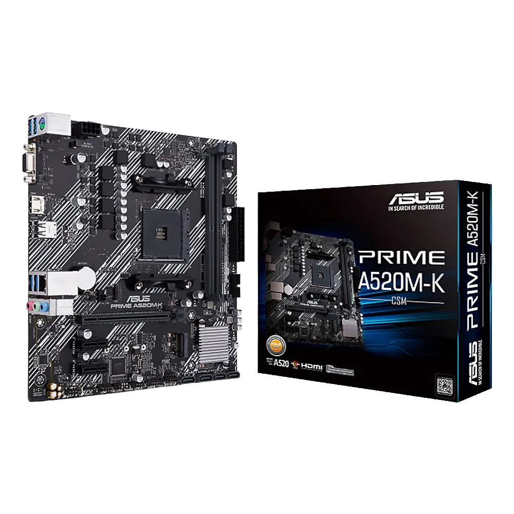 【ASUS 華碩】PRIME A520M-K/CSM 主機板+AMD R5 3400G 代理盒裝+凌航 D4 16G/3200 NeoForza