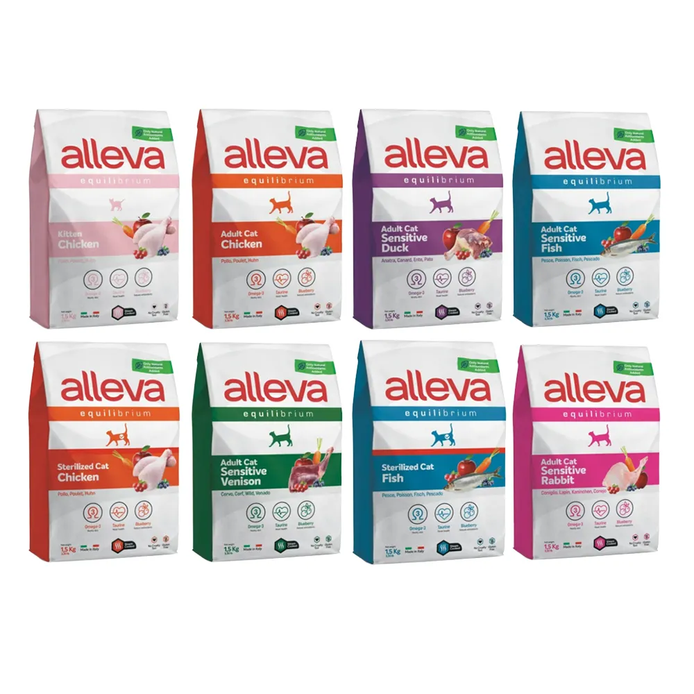 【alleva 艾雷雅】自然本質鮮肉糧 均衡照護無麩全系列 1.5kg 貓飼料(貓糧/貓食/成貓/幼貓/絕育貓)