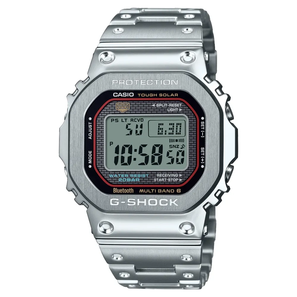 【CASIO 卡西歐】G-SHOCK 方形金屬電子錶(GMW-B5000D-1C)