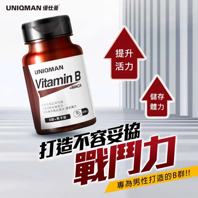 【UNIQMAN】B群+馬卡錠 2瓶(60粒/瓶)