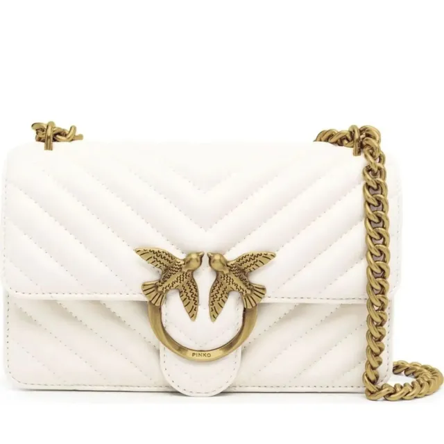 【PINKO】LOVE ONE MINI 斜跨包 白色 白色女包包