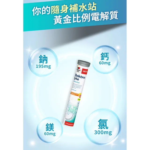【Doppelherz 德之寶】電解質發泡錠15錠/罐(德國雙心)