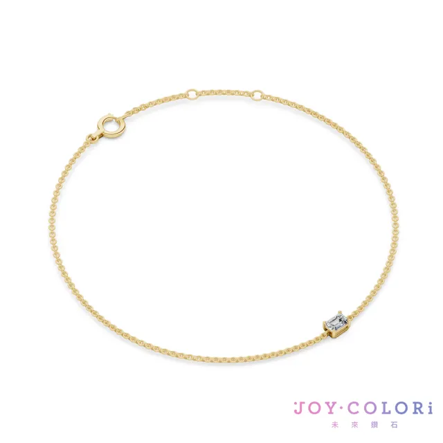 【JOY COLORi 未來鑽石】10K金 15分祖母綠鑽石手鍊(培育鑽石 映光 BR8043EALG)