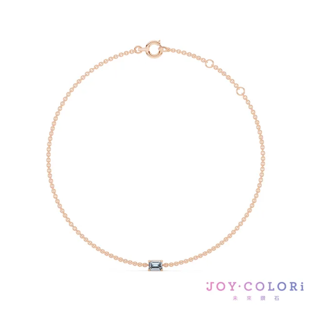 【JOY COLORi 未來鑽石】10K金 15分祖母綠鑽石手鍊(培育鑽石 映光 BR8043EALG)