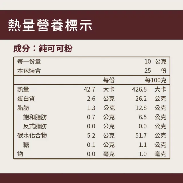 【好田家】100%純天然無糖可可粉 250g x 2包組(未鹼化/純素可食)