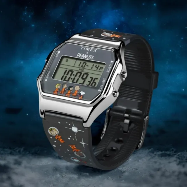 【TIMEX】天美時 T80 x Peanuts 34 毫米 史努比太空系列 聯名電子錶 TXTW2W90100