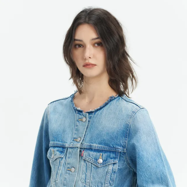 【LEVIS】女款 牛仔外套 短版外套 女生外套 熱賣單品 001C1-0000