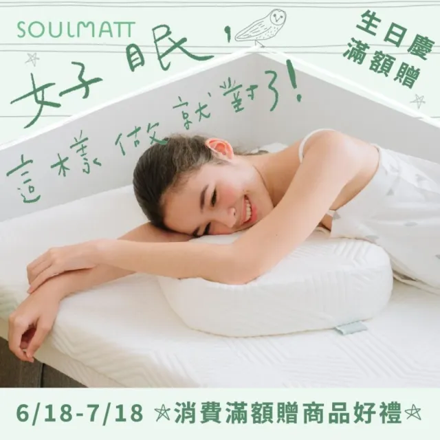 【SOULMATT】高枕(生日慶滿額贈 枕頭 Airwash涼洗綿 高支撐 抗菌防蟎 可水洗 支撐 貼合 不變形 不塌陷)