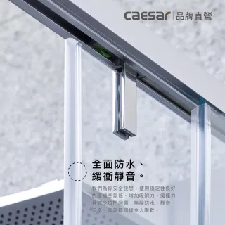 【CAESAR 凱撒衛浴】無框一字型橫拉式緩衝淋浴拉門 (寬161-170 cm/一門二固/含基本安裝)