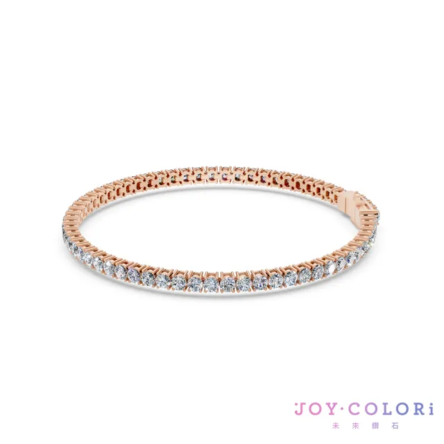 【JOY COLORi 未來鑽石】10K金 總重2.8克拉 15cm以下 鑽石手鍊 網球手鍊  (培育鑽石 BRE302LGVB)