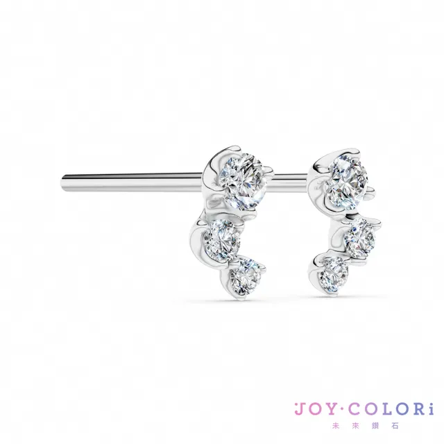 【JOY COLORi 未來鑽石】10K金 鑽石耳環(培育鑽石 森月微光 EE0064LG)