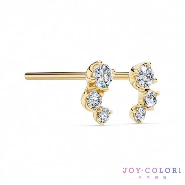 【JOY COLORi 未來鑽石】10K金 鑽石耳環(培育鑽石 森月微光 EE0064LG)