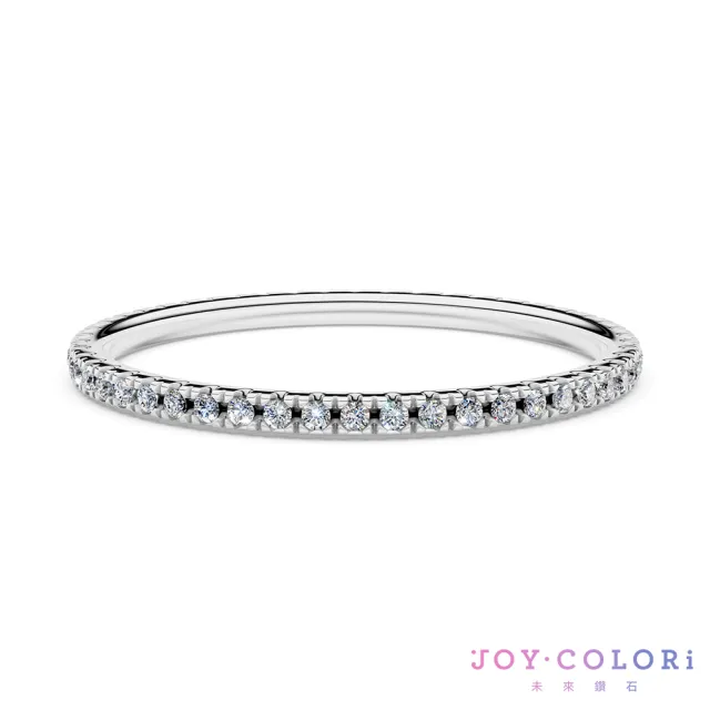 【JOY COLORi 未來鑽石】18K金 鑽石線戒(培育鑽石 經典排鑽 RW0579LG)