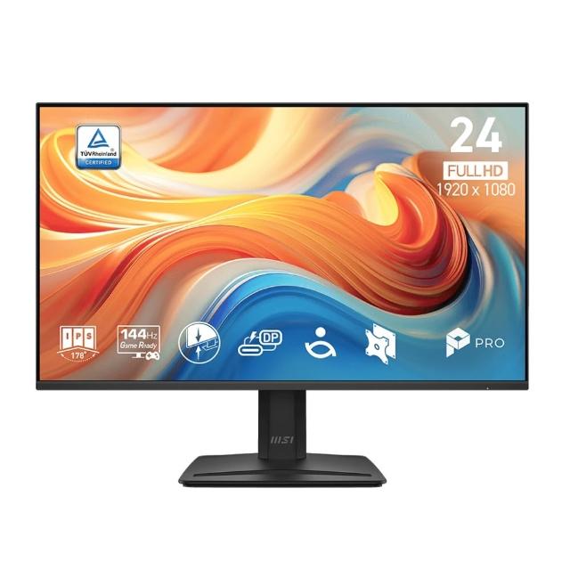 【MSI 微星】PRO MP242 E14C 24型 IPS 144Hz 平面美型商用螢幕(內建喇叭/EyesErgo/Type-C/HDMI)