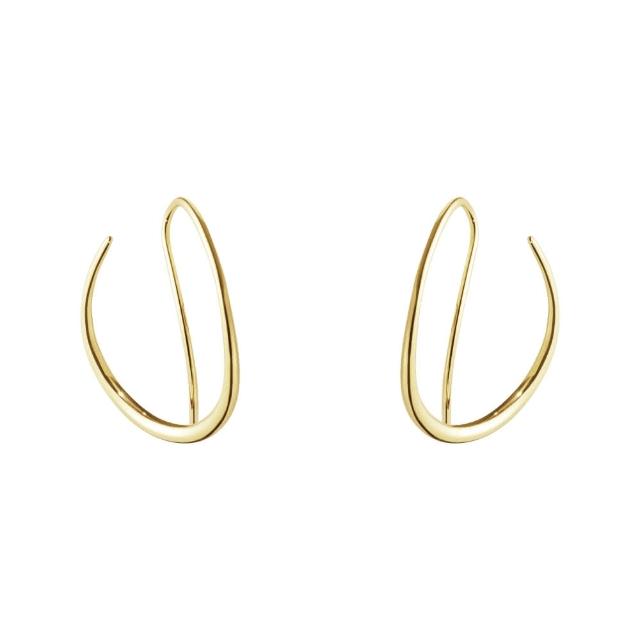 【Georg Jensen 喬治傑生】OFFSPRING 圈式耳環 (18K黃金)