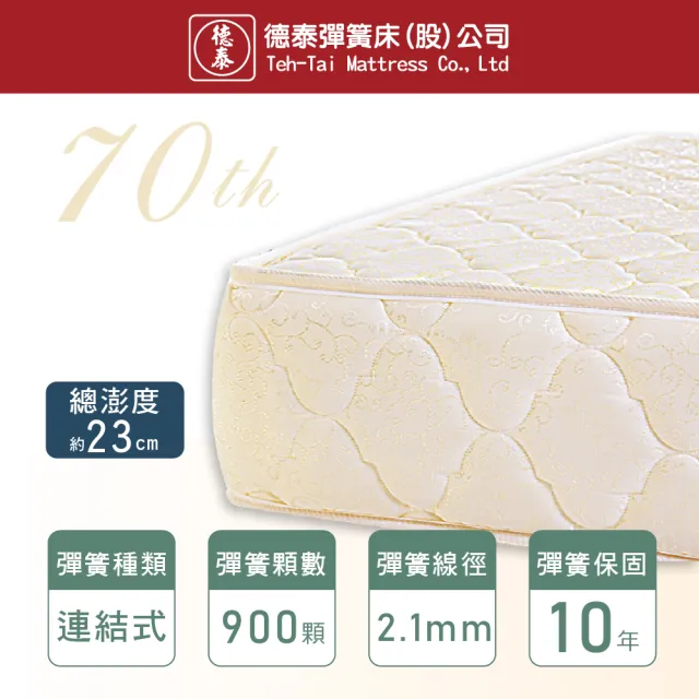 【德泰】歐蒂斯系列 五星級飯店款 彈簧床墊-單人3尺 (贈保潔墊)