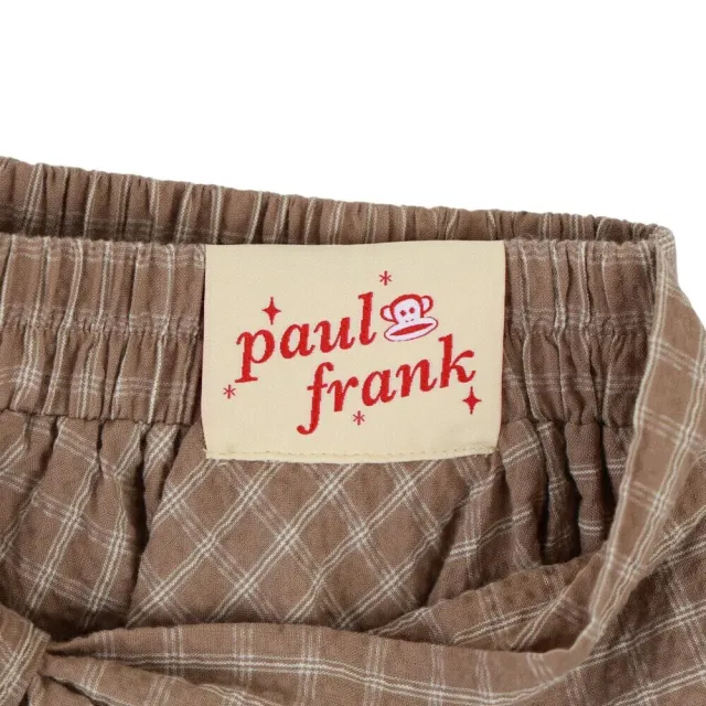 【Paul Frank 大嘴猴】女 褲裙 鬆餅格紋造型褲裙 卡其(P6221502-31)