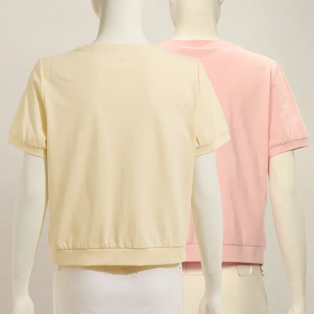 【ILEY 伊蕾】亮片點綴抗菌涼感紗上衣(兩色；M-2L；1261071806)