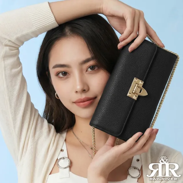 【2R 手工真皮】純粹牛皮 WOC 2R鍊帶插釦mini斜背包 女神黑(真皮包包 肩背包 斜背包 鍊帶