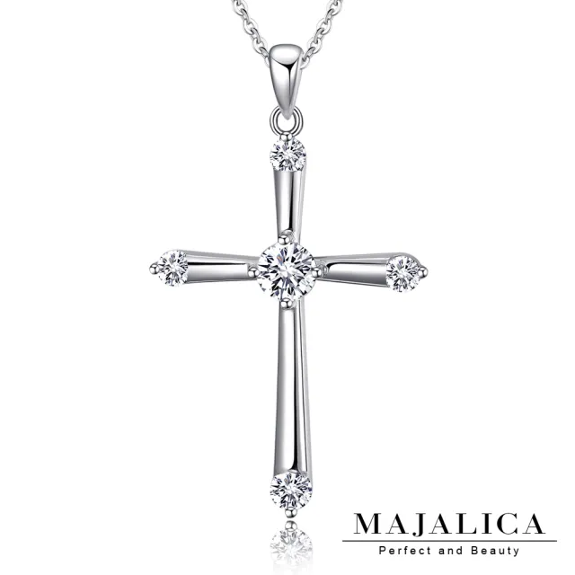 【Majalica】Majalica．純銀項鍊．晶鑽．十字架．聖誕禮物