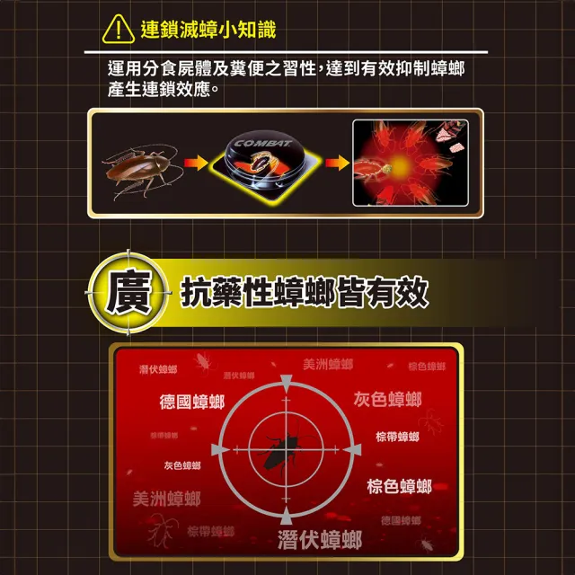 【Combat 威滅】滅蟑隊 居家防護 4.5gx6入x3盒(除蟑螂藥/蟑螂屋)