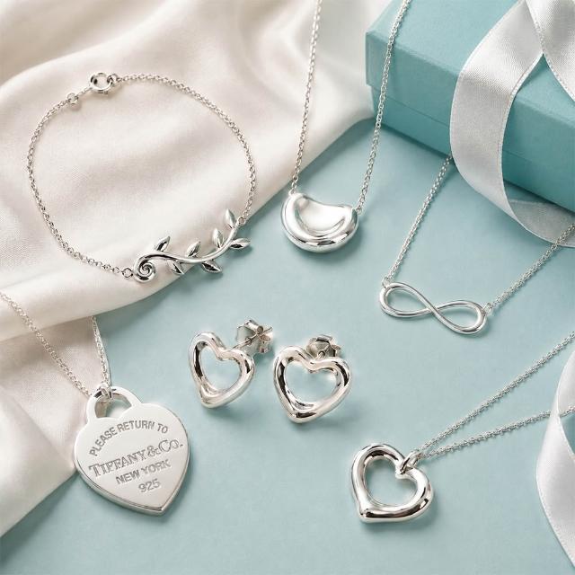 【Tiffany&Co. 蒂芙尼】925純銀鑲鑽寶石項鍊手鍊-比出國退稅還便宜(多款任選)