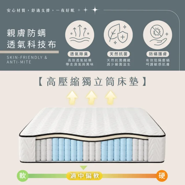 【A FACTORY 傢俱工場】小資型 單大3.5尺 房間組三件(床片+六分強化底+床墊)