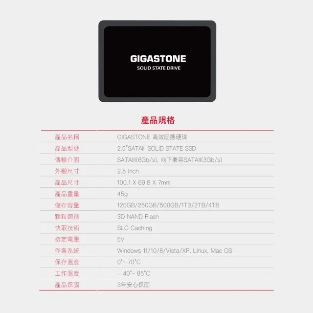 【Gigastone 立達國際】2入組 250GB SATA III 2.5吋 ssd高效固態硬碟(讀500M / 寫420M)