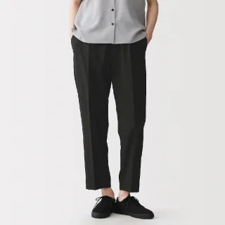 【MUJI 無印良品】女透氣彈性泡泡紗舒適錐形褲(深灰/黑色/淺綠/深藍)