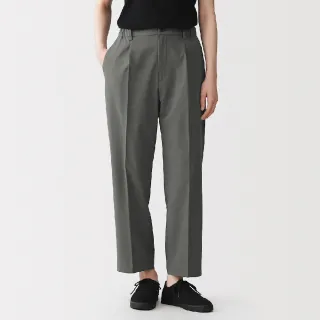 【MUJI 無印良品】女透氣彈性泡泡紗舒適錐形褲(深灰/黑色/淺綠/深藍)