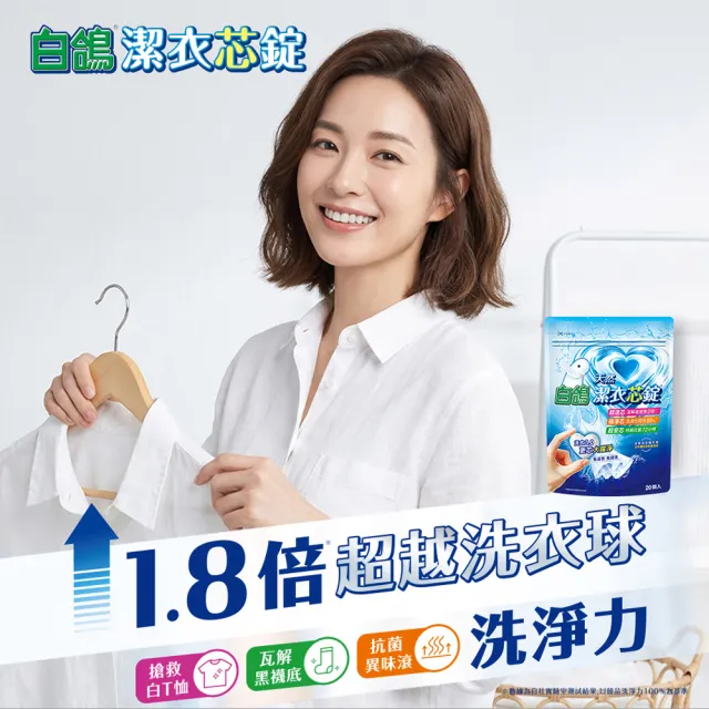 【白鴿】洗衣體驗嚐鮮包(潔衣芯錠8顆+手洗精330g+漂白素1000g+Nice品牌提袋)