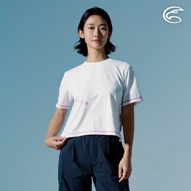【ADISI】女高效降溫速乾寬版短袖T AL2611103 晨白 M-2XL｜涼感 UPF50+ 抗UV 吸濕排汗 快乾 彈性 排汗衣