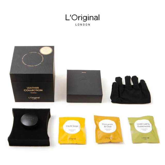 【L‘Original London 洛瑞歐】官方-皇家小羊皮車用香氛禮盒-夜黑武士、柔霧粉(汽車出風口擴香 父親節禮盒)