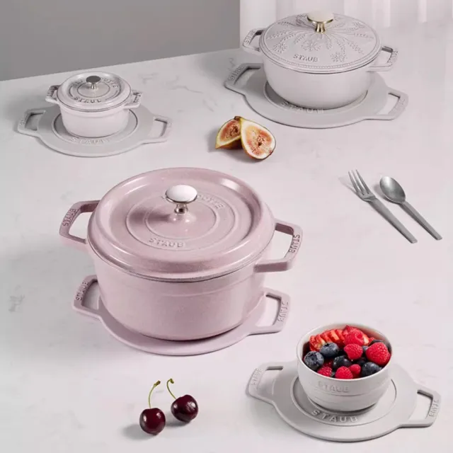 【STAUB】矽膠防滑隔熱墊鍋墊4件組-松露白/日暮粉(德國雙人牌集團官方直營)