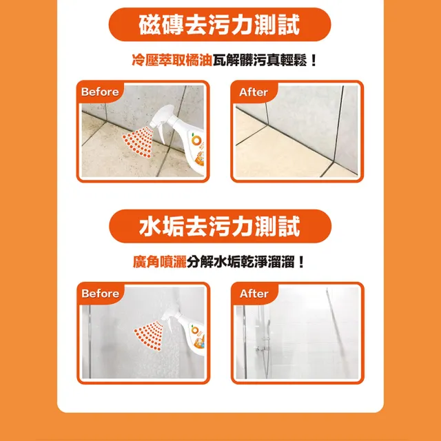 【Orange house 橘子工坊】浴廁清潔劑-兩用噴頭(480ml*5瓶)浴室/廁所/馬桶清潔劑/去汙/去水垢