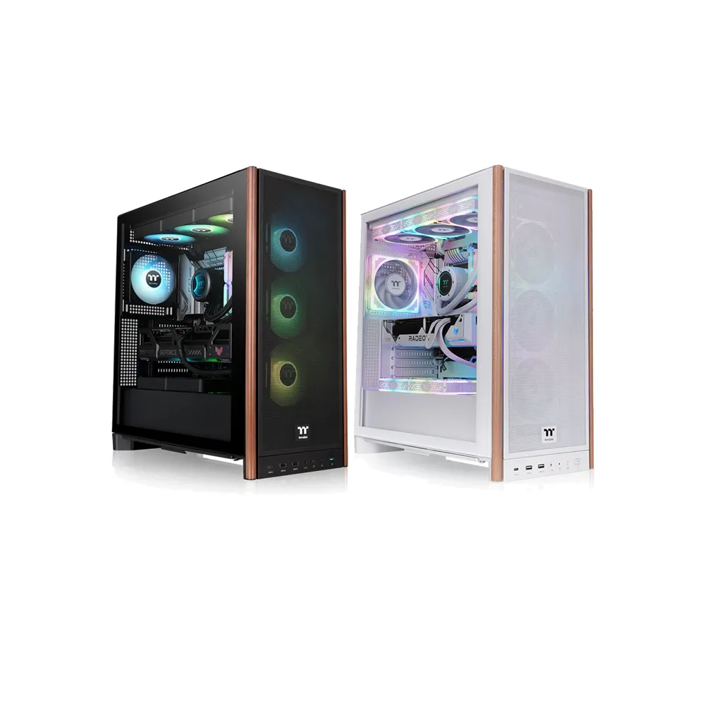 【Thermaltake 曜越】鋼煉 S370 WS 中直立式機殼 木紋 ATX•內建風扇X4 頂部支援360水冷排