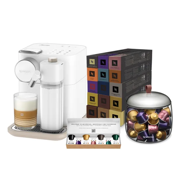 【Nespresso】膠囊咖啡機 Gran Lattissima 雲萃機_清新白 奶泡機 全自動咖啡機(探索禮盒150顆迎新會員組)