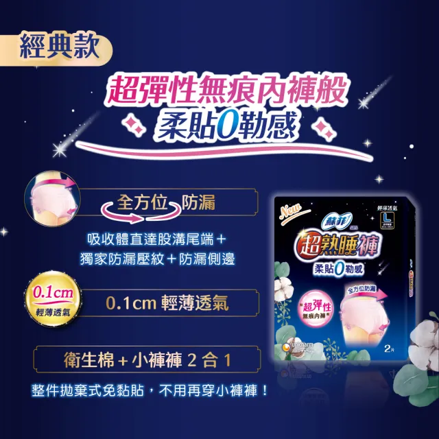 【Sofy 蘇菲】超熟睡褲型衛生棉箱購M/L/XL(抑菌、乳木、涼感x28片/一般38片)