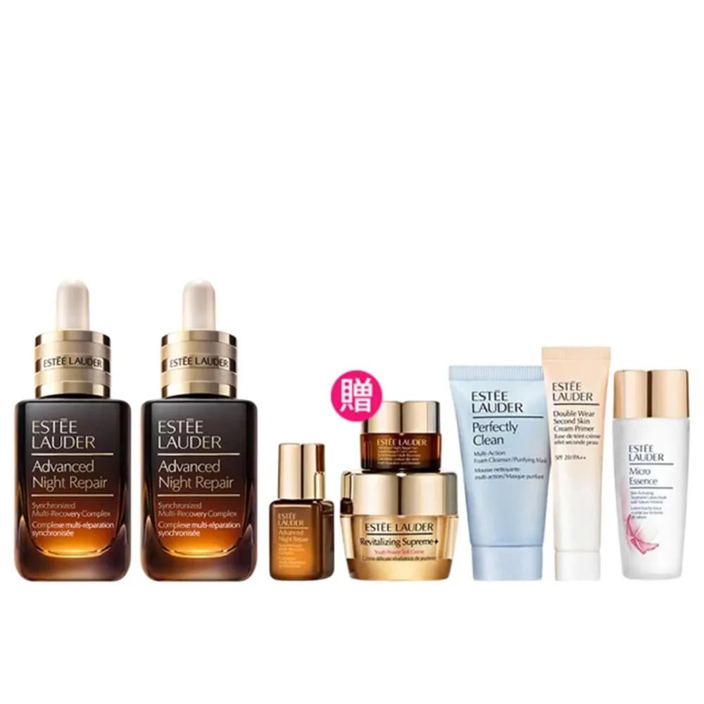 【Estee Lauder 雅詩蘭黛】特潤超導全方位修護露50ml雙件組(No.1小棕瓶 彈嫩發光/精華液)