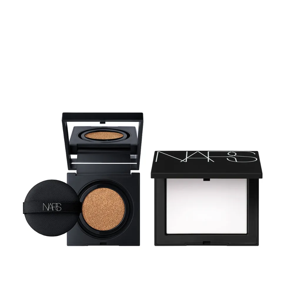 【NARS】王牌底妝必收組(小白餅+小方盒氣墊粉餅/幻彩蜜粉餅/裸光蜜粉餅+超持久亮顏氣墊)