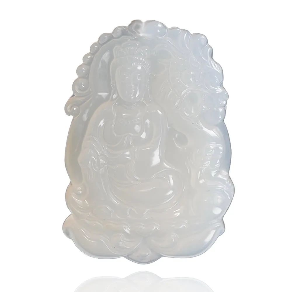 【喜緣玉品】白玉髓 白衣乘龍觀音 玉珮