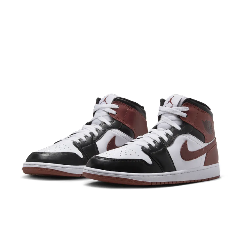 【NIKE 耐吉】運動鞋 休閒鞋 男鞋 AIR JORDAN 1 MID SE Dark Pony 暗紅 黑 中筒 AJ1 喬丹(HF3216102)